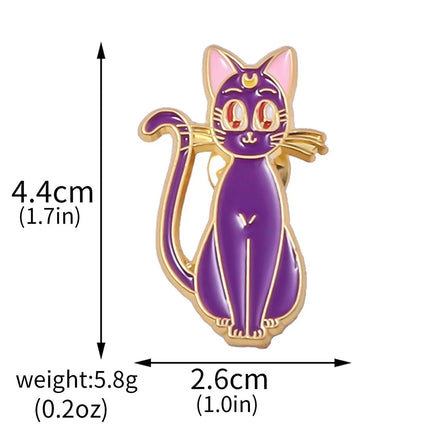 Anime Cartoon Moon Tsukino Usagi Enamel Keychain Necklace for Women Girl Magic Brooch Aino Minako Pin Cosplay Jewelry Gift