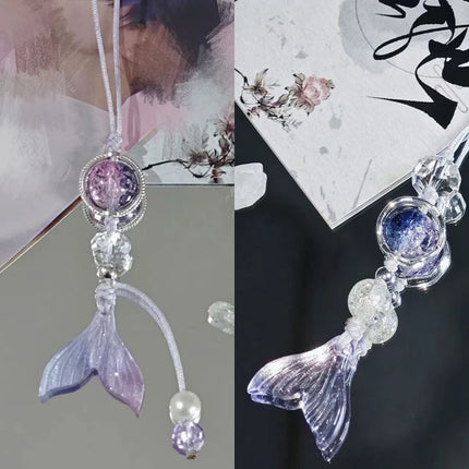 Game Love And Deepspace Rafayel Cosplay Couple Phone Chain Fish Tail Pendant Keyring Bag Keychain Jewelry Prop Accessories Gift