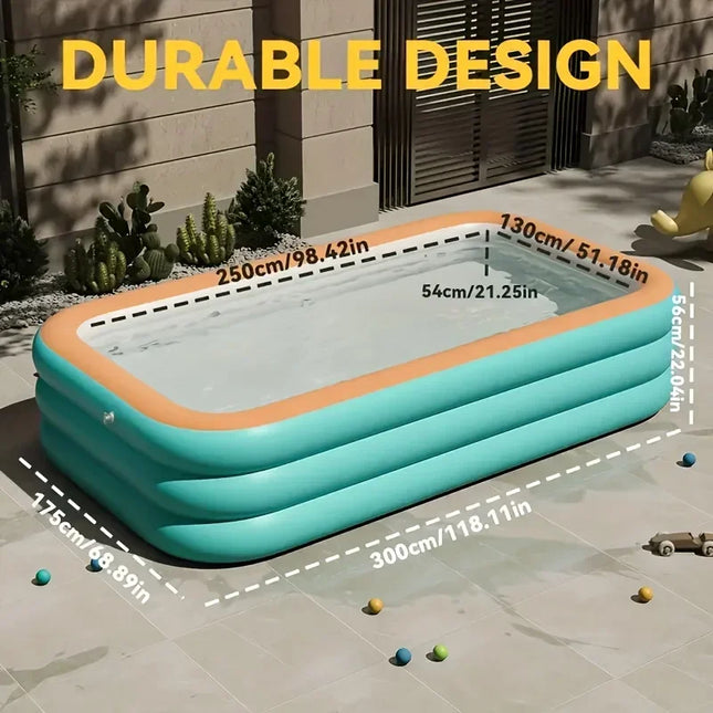 Durable PVC Material, Perfect for Family Swimming, Large Inflatable Swimming Pool, Yard Parties (Various Sizes Available)