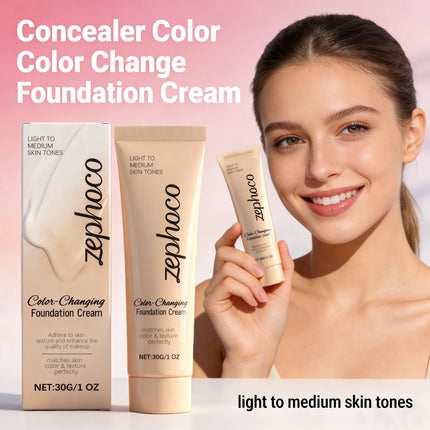 Concealer Color Change Foundation Waterproof Covering Acne Scars Even Skin Tone Full Coverage Concealer Foundation Cream Makeup