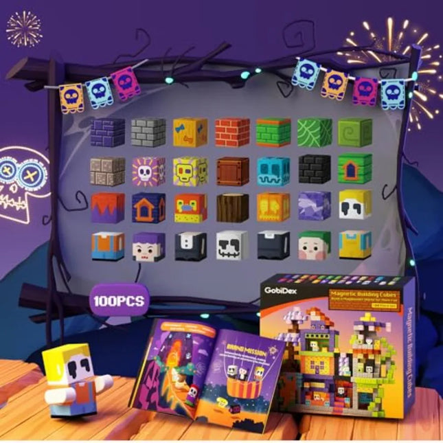 Magnetic Blocks, 100PCS Building Toys for 3+, Upgraded Zomblock STEM Sensory Magnets Construction Set, Birthday for Boys and Gi