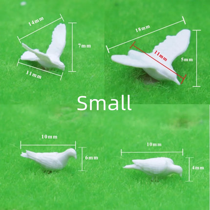 Miniature White Pigeons Model Bird Dollhouse Decoration DIY Materials For Garden Layout Landscape/Diorama Architecture Scene