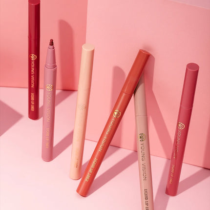 12 color matte liquid lipliner sponge gourd head fog surface bare color waterproof lip glaze red pen
