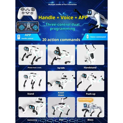 2026 Upgrade AI Intelligent Robot Dog Remote Control Programmable With Loading Basket Children Festival Birthday Toy