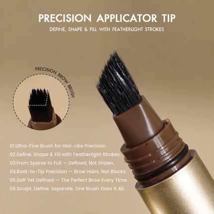 1PC Waterproof 3D Press-type Eyebrow Pencil - Accurate Contouring, Anti-smudge, Natural Wild Eyebrows, Suitable for Beginners