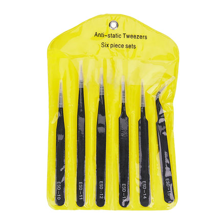 2/6pcs Precision Tweezers Set ESD Anti-Static Stainless Steel Tweezers Repair Tools for Electronics Repair Soldering Craft Tools