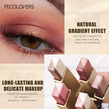 Two-color Push-pull Eye Shadow Stick, Multi-color Selection, One-touch Shape, Long-lasting and Natural, Eye Cosmetics