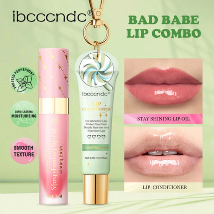 Lip Oil Lipstick Set Long Lasting Hydration Lightweight Texture Natural Lipgloss Lip Deeply Moisturizing Lip Makeup Cosmetics