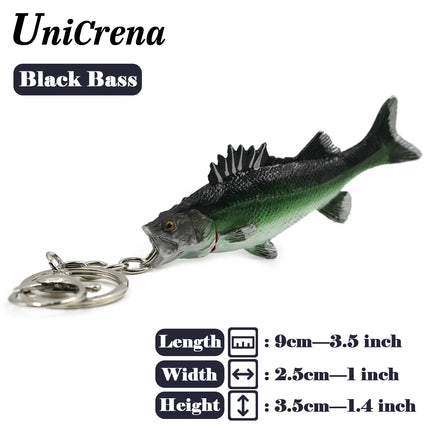 Fish Keychain Creative Handmade Fish Model Key Ring Trout/Snapper/Tuna/Salmon/Bass Keychain Fishing Themed Key Holder Accessory