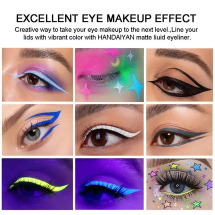 Waterproof Matte Liquid Eyeliner Long Lasting Quick Dry Non Smudging UV Luminous Gel Makeup for Smokey Eyes