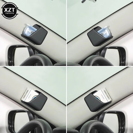 2Pcs Universal Car Sunglasses Phone Organizer Eyeglasses Glasses Holder Organizer Storage Boxes Holders Pocket Auto Accessories