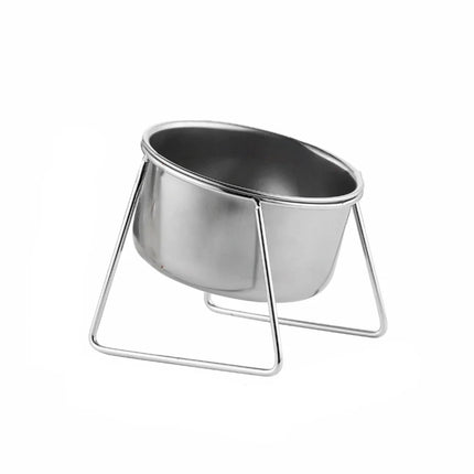 Anti-Tipping Stainless Steel Cat Bowl with Stand Sturdy High Foot Dog Feeder Fall-Resistant Rust Proof Pet Food Bowl