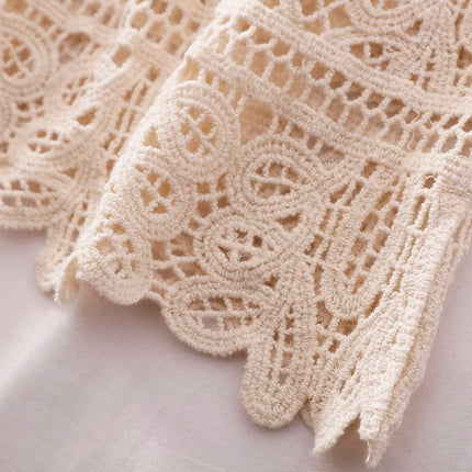 Simple Lace Hollow out Tank Top Women's Korean Sle Summer Outerwear Hoodie ort Sve Commute Sle  Color