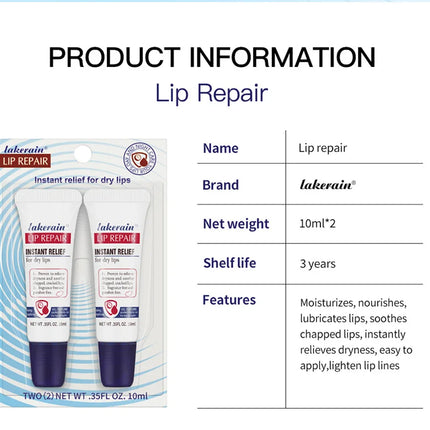 2pcs/Lot Lip Repair Gel Moisturizing Instant Relief For Dry Lips Liquid Lip Balm Paraben Free Lip Care Product Reduce Lips Line
