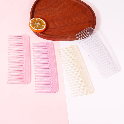 1pc non handle shaped massage hair styling comb, plastic transparent style salon hair styling comb Special for real hair wigs