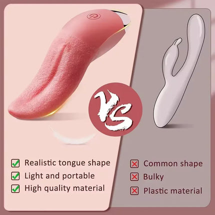 Tongue Vibrator Adult Sex Toys for Women - 10 Tongue Licking Vibrator Sex Toy Anal Clit Nipple Vibrators Female Couples Sex Toys