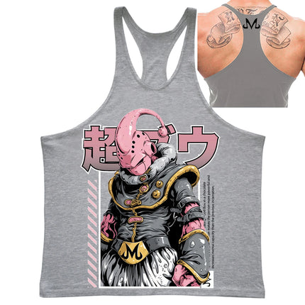 Dragon Ball Majin Buu Print Men's Gym Tank Top Fitness  Clothing Quick-drying Loose Sleeveless Shirt Men Sport Vest Dbz Top