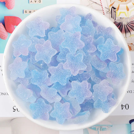 10pcs Slime Charms Soft Candy Resin Star Additives Supplies DIY Kit Filler Decor For Fluffy Clear Cloud Slime Clay 18mm