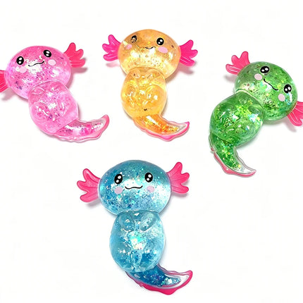 Glitter Maltose Axolotl Squishy Squeeze Toy Cute Fun Anxiety Relief Salamander Slow-rebound Stress Balls Fidgets Toys