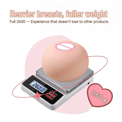 Realistic TPE Breast Masturbator 260g Portable Boob Ball Male Pocket Pussy - Lifelike Titjob & Vaginal Sex Toy for Men Adult 18+
