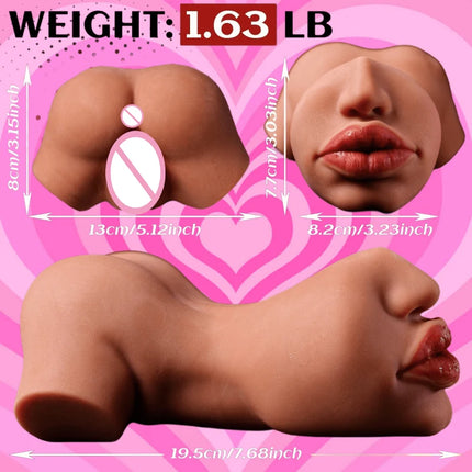 Rubber Vagina Ass Deep Throat Male Masturbator Handheld Pocket Pussy Realistic Vaginal Tight Anal Soft 3 in 1 Blowjob Sex Toys