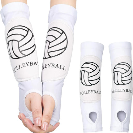 1Pair Sports Volleyball Arm Sleeves for Girls Passing Forearm Sleeves with Protection Pads and Thumbhole for Youth