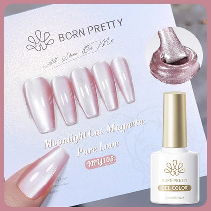 BORN PRETTY 10ml Pink Water Light Cat Magnetic Gel Polish Spaking Glitter UV LED Soak Off Gel Varnish Crystal DIY Manicure