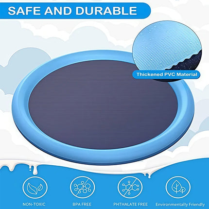 65/100CM Thickened Cat Spray Water Play Mat Dog Playmat Letter Dolphin Theme Pet Sensory Playing Crawling Induction Toy