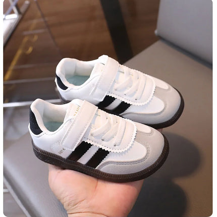PU Leather Sport Shoes For Children Soft-soled Waterproof Girl's Sneakers Ergonomics Anti-slippery Toddler Shoes For Kids