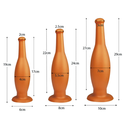 3 Sizes Anal Plug Dildo Anal Dilator Wine Bottle Soft Silicone Butt Plug Stimulate Anus Vagina Massage Adult Sex Toy Masturbator