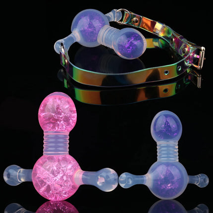 LEZEE Silicone Mouth Gag BDSM Ball Gag Breathable Open Oral Belt Mouth Balls Adult Game Bondage Gear Sex Toys For Women Men