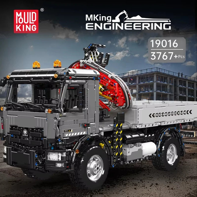 3767Pcs Technical Car Toys The RC Truck-Mounted Crane Transport Vehicle Building Block Brick Set Kids Christmas Gift Boys