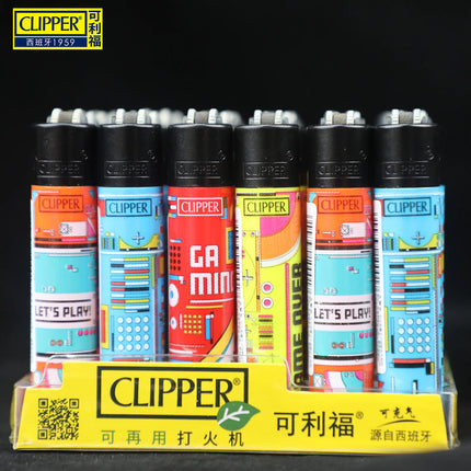 24Pcs Clipper Mini Flint Wheel Lighter Butane Refillable Cigarette Lighter, Cool Men's Gift & Smoking Accessories