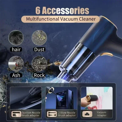 CENRR 98000PA Mini Car Vacuum Cleaner Cordless Powerful Wireless Car Cleaner HandHeld  Air Gun Portable Vacuum Cleaner