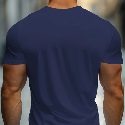 Men's Summer 100% Cotton Fashion Sports Casual Loose Golf Player Pattern Printed Round Neck Short Sleeve T-shirt Top
