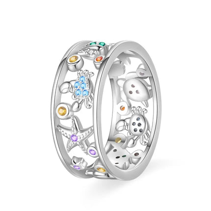 Rings For Women 100% 925 Sterling Silver Pink Heart Crown Star Moon Snowflake Zircon Rings Fashion Engagement Wedding Jewelry