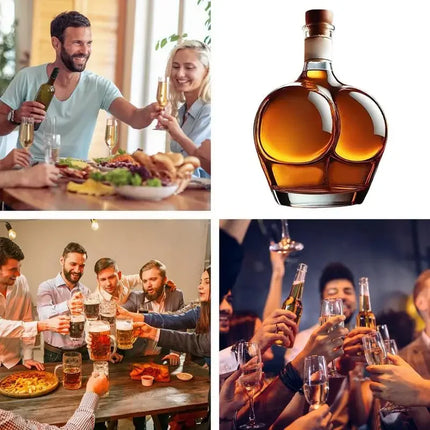Whiskey Glass Decanter Novelty Statue - Home Decorations Wine Container for Alcohol - Liquor Bottle Wine Bottle