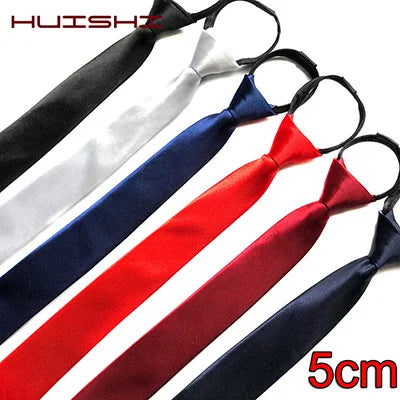 Men's Ties: Black Zipper Tie, Pre-tied Bow Tie, Women's Green Navy Blue Red Neckties, Classic 8cm Neckties for Men's Shirts, Zipper Cravat