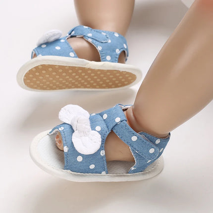 0-18 months cute baby shoes summer small fresh blue bow princess shoes sandals soft and comfortable soles slip walking shoes