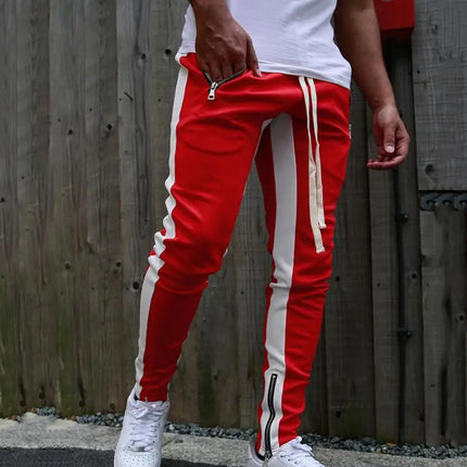 2026 New Men's Sports Pants with Side Zippers and Ankle Cuffs, Slim Fit Men's Pants, Fitness Sportswear, Hip-Hop Sportswear