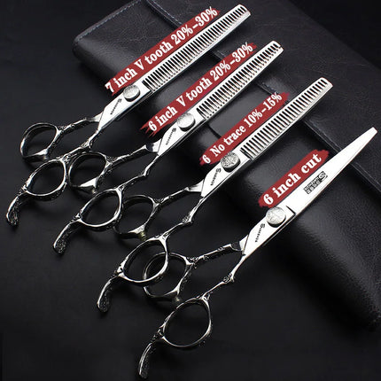 6/7 inch Japan440c Steel Professional Barber Scissors Hair Design Tool Barber Scissors Hairstylist Hairdressing Scissors Salon