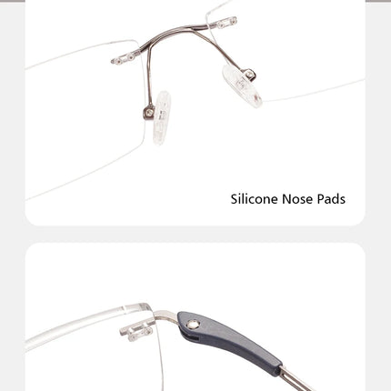 Ultralight Men Rimless Prescription Glasses Frameless Reading Computer Driving Blue Light Blocking Myopia Eyeglasses Progressive
