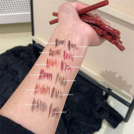 12 Colors Eyeliner Pencil Waterproof Long-lasting Orange Black Brown Easy Wearing Eyeshadow Contour Stick Lying silkworm Makeup