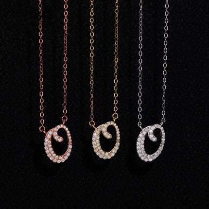Iced Out Pendant Necklace  925 Silver Initial VVS Moissanite Letter Pendant Link Chain Necklace A-Z  for Men Women