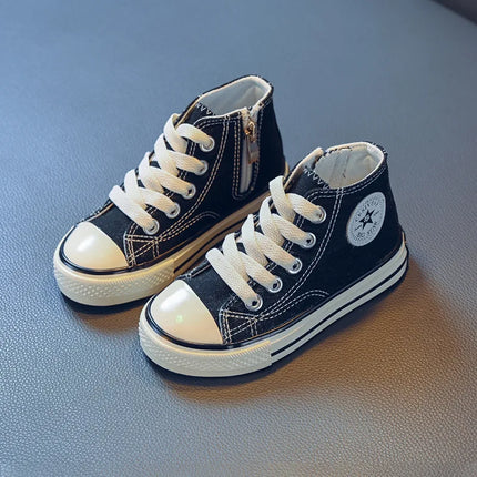 Children's Mid-Top Canvas Shoes Soft Sole Comfortable Casual Children's Shoes Boys and Girls Non-slip Breathable Board Shoes