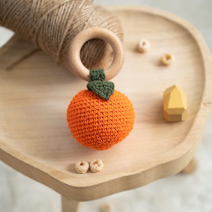 1PC Baby Fruit Crochet Rattle Toys Wooden Bracelet Lemon Cherry Design Rattles Music Toy for Toddlers Teether Toys Newborn Gifts