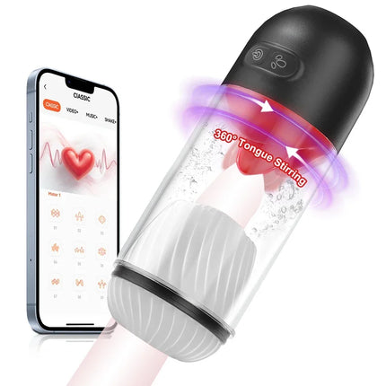 2026 Automatic Male Masturbation Cup Licking Blowjob Masturbator with 9 Powerful Modes Pocket Pussy Sex Toys for Men App Control