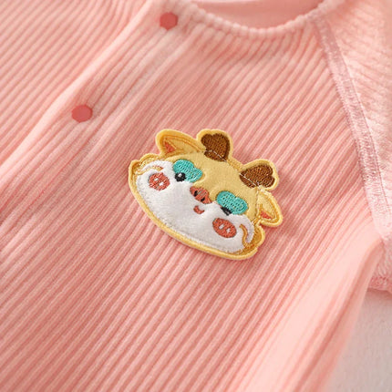 Autumn Winter Baby Jumpsuit Long Sleeves and Long Pants Warm Double-faced Fleece Cartoon Design for Boys Girls Bodysuit