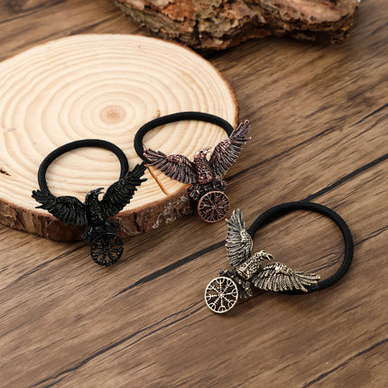 Viking Black Retro Crow Hair Accessories Viking Rune Elastic Band Hair Band Accessories Hip-Hop Punk Jewelry Animal Gothic Headdress Valentine's Day Mother's Day Birthday Gift