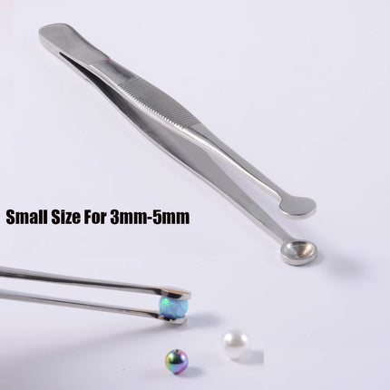 1PC Surgical Steel Professional Belly Ear Tongue Septum Lip Piercing Forceps Tweezer Clamp Self-Locking Piercing Needle Tool